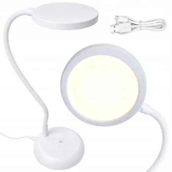 Elastīga LED galda lampa ar skārienvadību un USB-C, balta