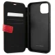 Ferrari iPhone 13 mini atverams vāciņš maciņš grāmatiņa On Track Carbon Stripe, sarkans