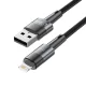 USB-A uz Lightning kabelis Tech-Protect UltraBoost 12W 2.4A 1m, pelēks