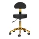 Kosmetologa taburete ar atzveltni Activeshop AM-304G, melna/zelta