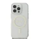 Guess vāciņš iPhone 16 Pro 6.3\" HC MagSafe IML Glitter Circle, caurspīdīgs