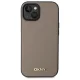 DKNY Grained Metal Logo MagSafe vāciņš iPhone 15 - Bēšs