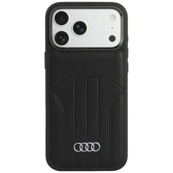 Audi vāciņš Synthetic Leather Case MagSafe priekš iPhone 18 Pro Max / 17 Pro Max, melns