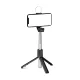 Selfijstienis un statīvs WH1YXS 103 cm ar LED apgaismojumu un pulti, melns