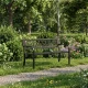 MultiGarden dārza sols ar dekoratīvu atzveltni, 120x50 cm, melns