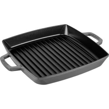 Staub čuguna grila panna indukcijai kvadrātveida 28 cm, pelēka