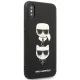 Karl Lagerfeld Saffiano Karl&Choupette Head vāciņš iPhone XS Max - melns