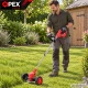 Akumulatora zāliena trimmeris OPEX TOOLS OPX28025, 21V, 2x 1.5 Ah, ar riteņiem, sarkans/melns