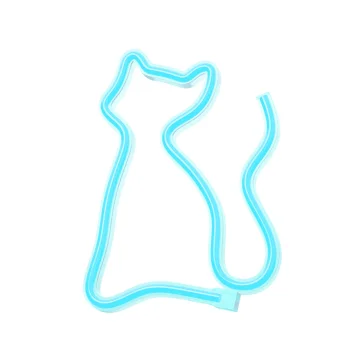 Neolia LED neons Kaķis NNE24, tirkīza / zils