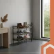 Ruhhy 3 līmeņu apavu plaukts, 79 cm, metāla un MDF konstrukcija, melns