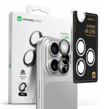 Kameras aizsargstikls AmazingThing AR Aluminum iPhone 16 Pro / 16 Pro Max, melns