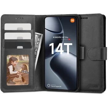 Xiaomi 14T Pro Tech-Protect Wallet Book Case Cover, Black | Telefona Vāciņš Maciņš Apvalks Grāmatiņa