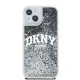 DKNY iPhone 14 / 15 / 13 vāciņš Liquid Glitter Big Logo, melns