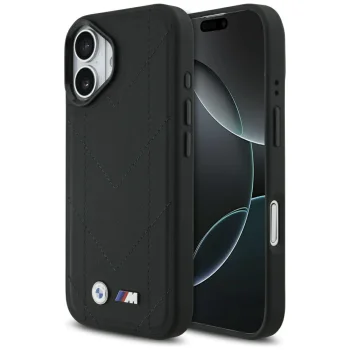 BMW M Quilted Logo MagSafe vāciņš iPhone 17, melns