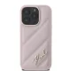 Karl Lagerfeld iPhone 16 Pro vāciņš Diagonal Quilted Script, rozā