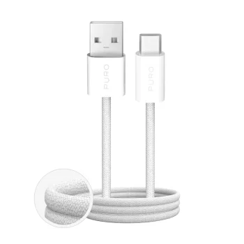 Puro Fabrik 2.0 USB-A uz USB-C pīts kabelis 10W 1.5m, balts