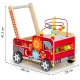 Ecotoys TL09025 koka izglītojošais stumjamais ratiņš Ugunsdzēsēju auto