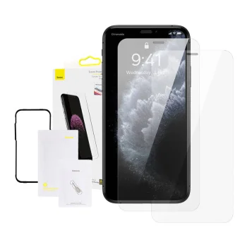 Baseus aizsargstikls 0.3mm priekš iPhone XS Max / 11 Pro Max, 2 gab., melns