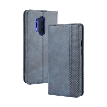 OnePlus 8 Pro Vintage Texture PU Leather Case Wallet Cover, Blue | Telefona Vāciņs Maciņš Apvalks Grāmatiņa