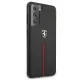 Ferrari Samsung Galaxy S21+ vāciņš Off Track Leather Nylon Stripe, melns