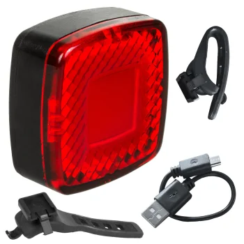 Maclean MCE355 aizmugurējais velosipēda lukturis, USB, 125lm