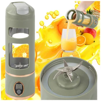 Bezvadu portatīvais blenderis 450 ml, zaļš