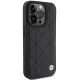 BMW Leather Quilted vāciņš iPhone 15 Pro Max 6.7\", melns