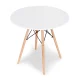 Apaļš skandināvu stila ēdamistabas galds ModernHome, 80 cm, balts