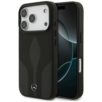 Mercedes Leather The Move MagSafe vāciņš priekš iPhone 17 Pro, melns