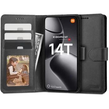Xiaomi 14T Tech-Protect Wallet Book Case Cover, Black | Telefona Vāciņš Maciņš Apvalks Grāmatiņa