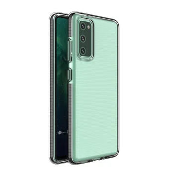 Spring Case caurspīdīgs telefona vāciņš Samsung Galaxy A02s EU ar melnu rāmi