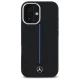 Mercedes iPhone 16 vāciņš Silicone Blue Stripe MagSafe, melns