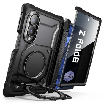 Vāciņš Supcase UB Grip Mag MagSafe, Samsung Galaxy Z Fold 8, ar privātuma stiklu, melns
