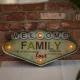 Forever Light Retro LED metāla zīme Welcome Family
