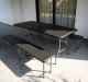 Gardlov Saliekams dārza galds 180 cm + 2 soli, gaiši pelēks