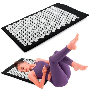 Akupresūras paklājiņš akupunktūras masāžas paklājs - Shanti Acupressure mat (65 x 40 cm, Black)