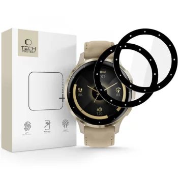 Tech-Protect Glass Flex+ hibrīdstikls Garmin Venu 3S, 2 gab., melns
