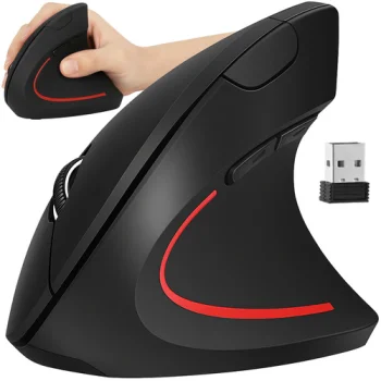 Ergonomiska bezvadu vertikālā pele Izoxis 26628, melna