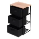 Plaukts ar 3 auduma groziem ModernHome loft stila organizators, melns