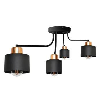 Griestu lampa ZD131 ar 4 spuldžu ligzdām, melna