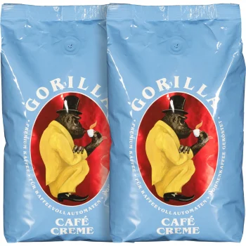 Kafijas pupiņas Joerges Gorilla Café Creme Blue 2 kg komplekts (2x 1 kg)