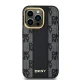 DKNY iPhone 14 Pro vāciņš Leather Checkered Mono Pattern MagSafe, melns