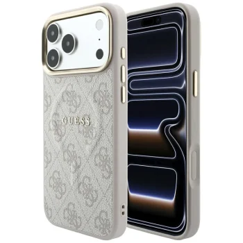 Guess Embossed 4G Classic MagSafe vāciņš priekš iPhone 17 Pro / 18 Pro, rozā
