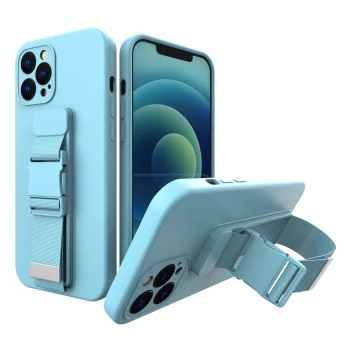 iPhone XS Max gēla vāciņš ar regulējamu kakla aukliņu, zils