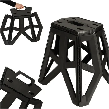 Saliekams tūristu krēsls 40 cm, melns