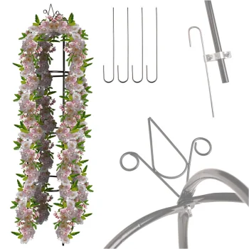 Metāla dārza pergola LUARO augiem un rozēm, 195 cm, melna