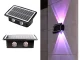 Daudzkrāsaina LED solārā fasādes sienas lampa ar krēslas sensoru IP65