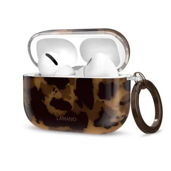 Austiņu maciņš Tech-Protect Lamano AirPods Pro 1 / 2 ar karabīni, melns un brūns
