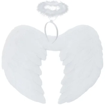 Eņģeļa spārni 45 x 35 cm un oreols Ruhhy 26479, balti