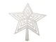 Neplīstoša Ziemassvētku eglītes galotnes zvaigzne, 23 cm, balta